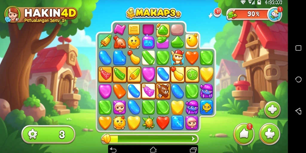 Tampilan gameplay seru dari HAKIN4D, permainan Match-3 yang penuh tantangan.