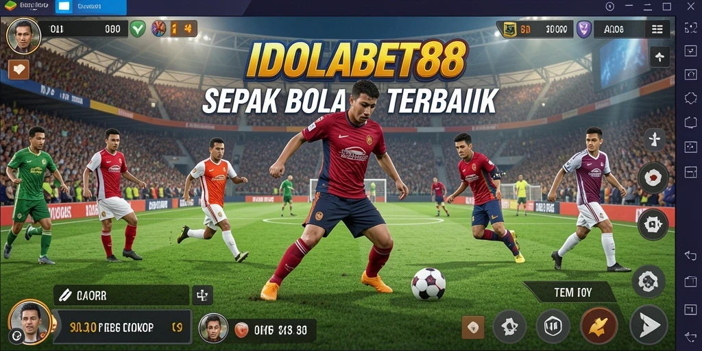 Tampilan gameplay IDOLABET88 yang seru dalam pertandingan sepak bola.