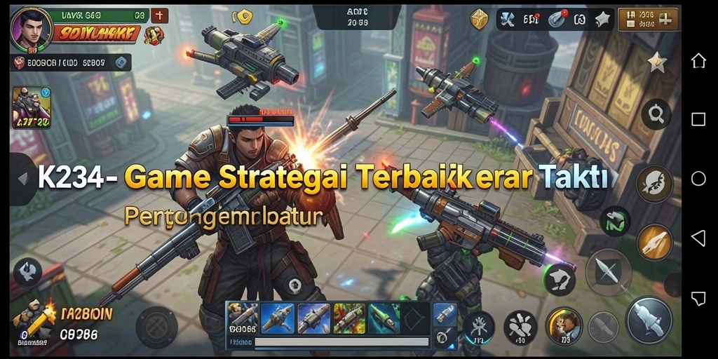 Screenshot gameplay K234 menunjukkan pertempuran strategi yang intens.