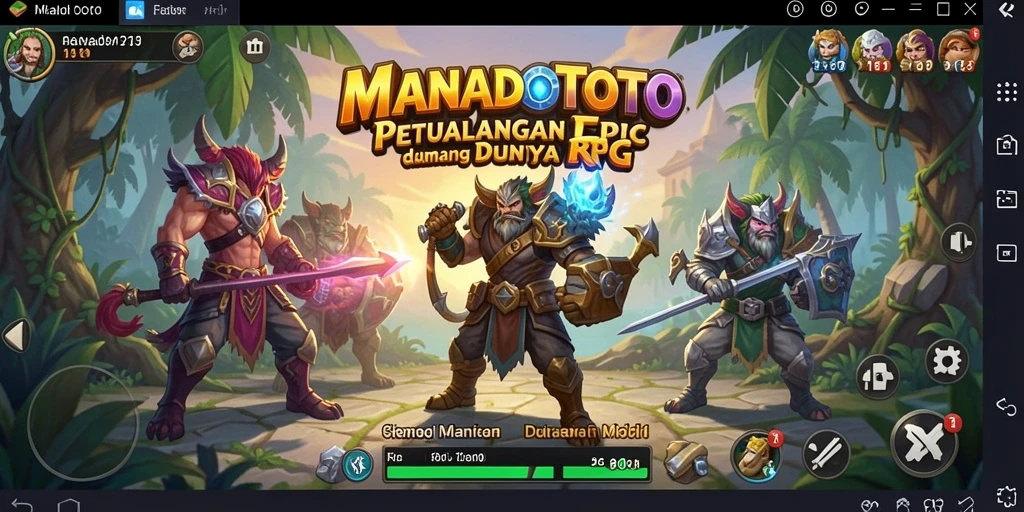 Tampilan gameplay spektakuler di MANADOTOTO dengan aksi seru.
