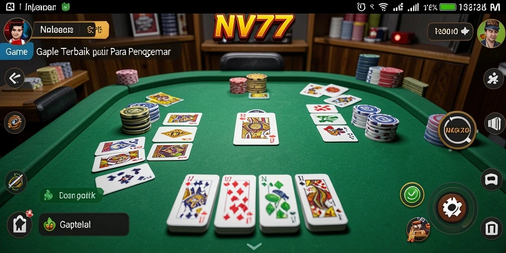 Menampilkan gameplay seru Gaple di NV77 yang memikat.