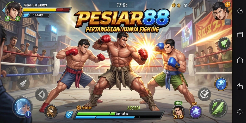 Gameplay PESIAR88 yang seru dan intens dalam pertarungan Fighting.
