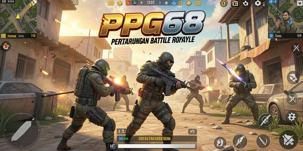 Tangkapan layar menunjukkan aksi menyerang dalam permainan Battle Royale.