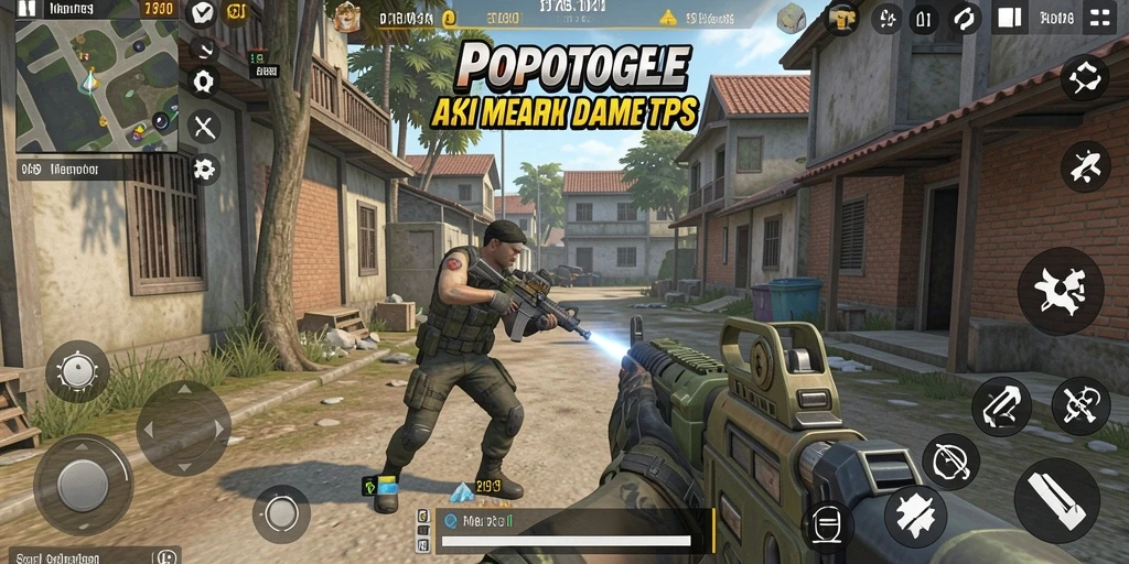 Screenshot menunjukkan aksi gameplay seru dalam game TPS.