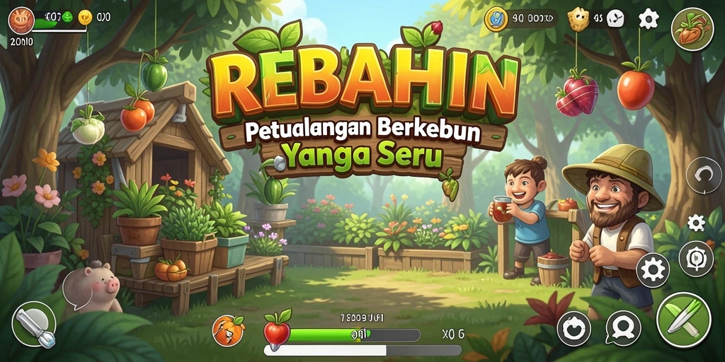 Tampilan gameplay yang mengasyikkan dan penuh warna dalam REBAHIN.