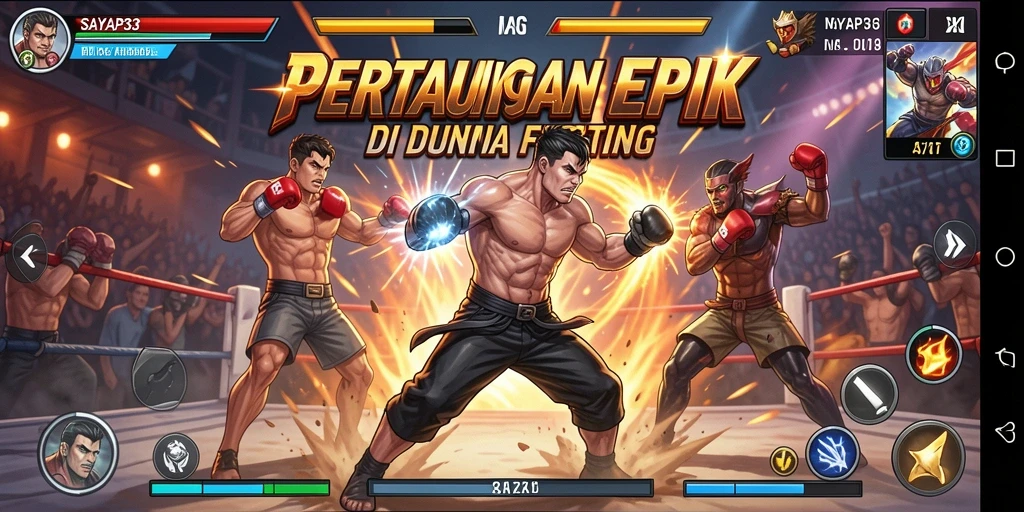 Tangkapan layar SAYAP33 yang menampilkan aksi pertarungan seru.